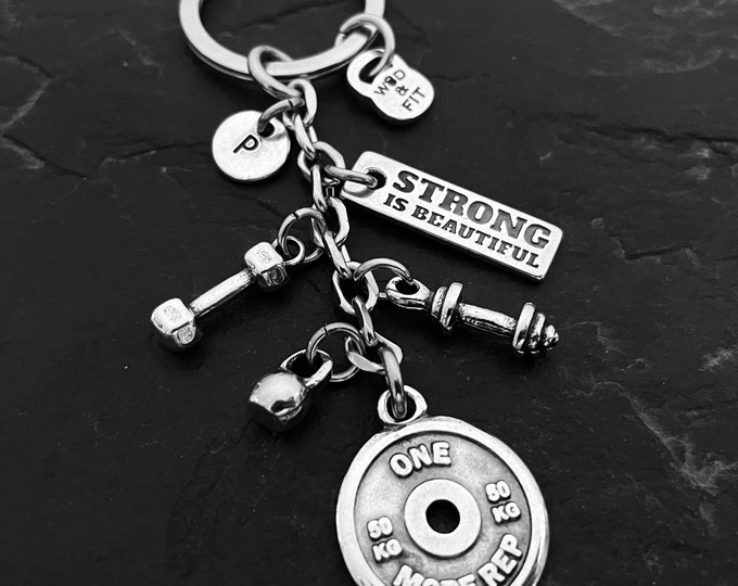 Gym Keychain ONE MORE REP Gym gifts Workout Personalized Gifts · Motivation · Custom Gifts · Fitness - Gym gifts· Weightlifter · Wod & Fit