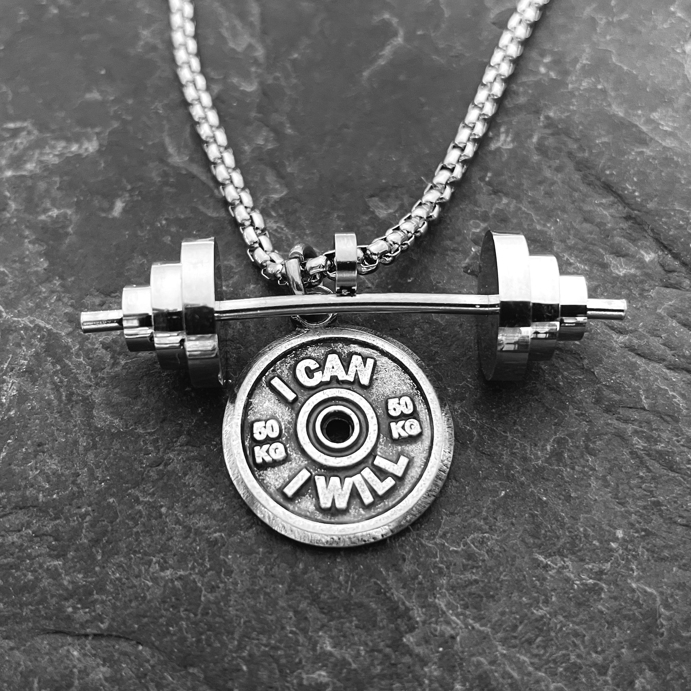 ~Never Give Up Bodybuilder Gifts Weightlifting Bodybuilding Weight Loss  Necklace