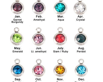 Birth Stone charm stainless steel for personalizing necklaces,bracelets,Living Locket,Rhinestone charms, birthstone charms,Pendants Jewelry