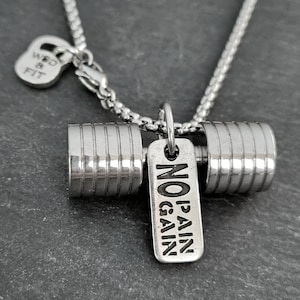 Gym Necklace Barbell Big Strongman Gym Gifts ·Custom Necklace ·Barbell Necklace -Bodybuilding - Weight Lifting - Crosstraining Wod & Fit
