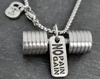 Gym Necklace Barbell Big Strongman Gym Gifts ·Custom Necklace ·Barbell Necklace -Bodybuilding - Weight Lifting - Crosstraining Wod & Fit