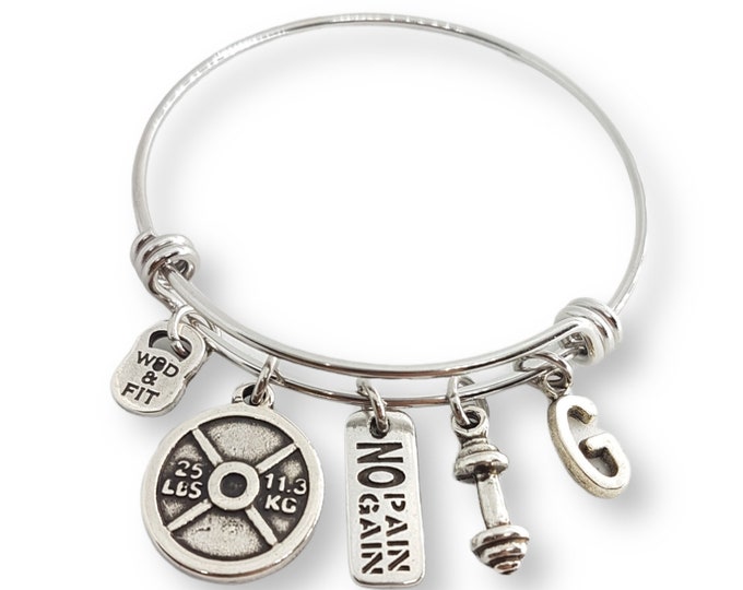 Personalized Women Bracelet · Gift for her · Girlfriend gift · Gym Gift · Name BRacelet · Personalised Gift · Mom Gift · Fitness WOD & FIT