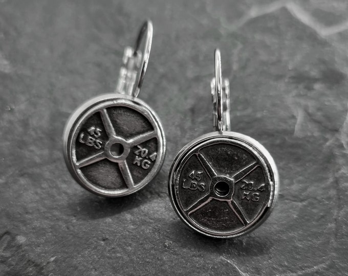 Gym Earrings Weight Plate -Workout gifts - gift ideas for women - fitness motivation- Crossfit gifts - Fit Mom - Fit Girl · Wod & Fit