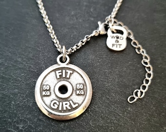 Choker Necklace Fitness Girl Weight Plate ·  Gym Gift - Gym Necklace · BFF Gift · Crosstraining · Gym choker · Girlfriend Gift· Wod & Fit