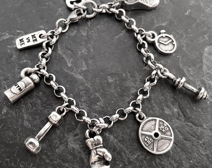 Boxing Gloves Charm Bracelet · Boxing Enthusiast Gift · Dainty Chain Bracelet · Fitness Motivation Jewelry - Women's MMA Gif · Wod & Fit
