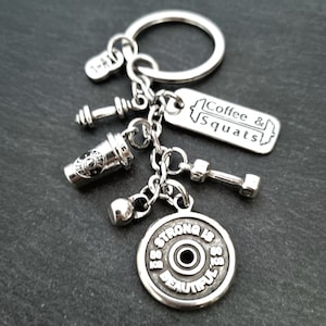 Custom Keychain GYM and Coffee Workout Gift · Best Friend Gift · Best Coach Gift · Fitness Gift · Motivation Gift· Sister Gift · Wod & Fit