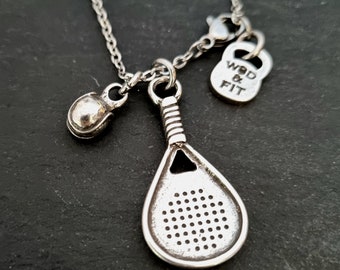 Paddle tennis Necklace Small Ball Gift for Padel Lovers - Paddel Tennis gift -Gift for Paddel -Gift for Paddel Player- Paddle Gift-Wod & Fit