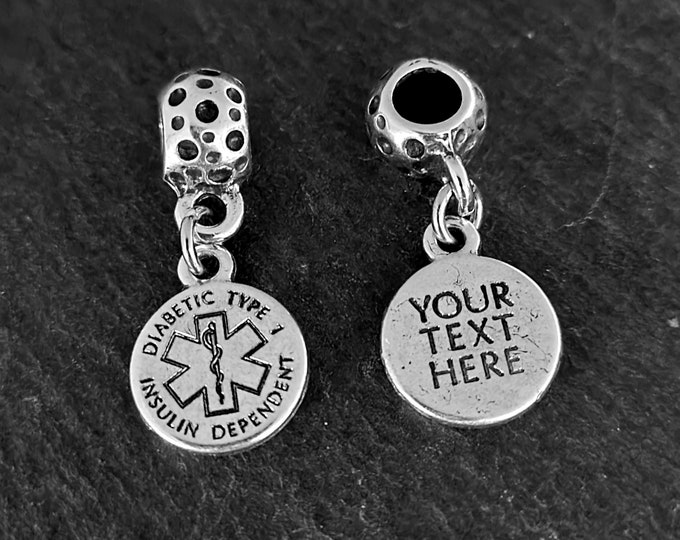 Personalized Medical ID Charm - Medical Alert Charm Bracelets Necklace Keychain - Medical Alert Bracelet · Allergy - Diabetic · EPI PEN ·