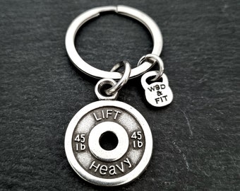Gym Keychain Weight Plate Lift Heavy 45lbs · Weightlifting