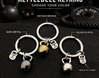 Kettlebell keyring for gym lovers, motivational fitness gift for athlete, trainer, girlfriend, workout friend or coach · Wod & Fit