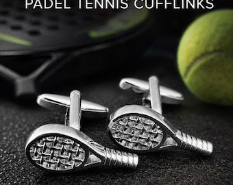 Padel tennis cufflinks for men, elegant racket sport gift for player, coach, dad, husband, boyfriend or tennis lover