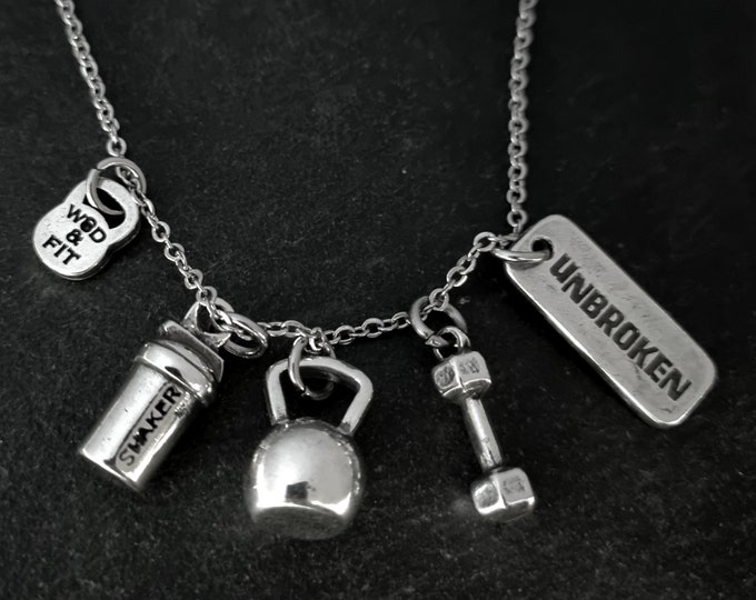 Gym Necklace Beast 4 Workout Kettlebell Dumbbell Motivations Personalized Necklace · Motivation Gift · Gym Gifts · Bodybuilding · Wod & Fit