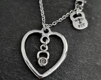 Heart Necklace I Love GYM Workout · Bff Gifts · Girlfriend Gift · Gym Necklace · Fitness Necklace ·Mom Gift · Bff Gift ·Wife Gift· Wod & Fit