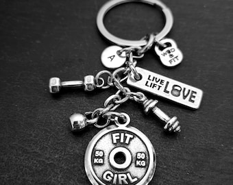 Gym Keychain FIT GIRL Gym Gifts · Custom gift · Bodybuilding · Workout Gifts · Motivation · Fitness · GYM · Name Gift · Bff gifts ·Wod & Fit