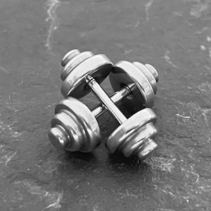 Earrings Barbell Piercing Unisex · Gym Gifts · Bodybuilding - Fitness Gift - Crosstraining · Lightweight earrings· Gym Earrings ·Wod & Fit