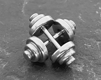 Earrings Barbell Piercing Unisex · Gym Gifts · Bodybuilding - Fitness Gift - Crosstraining · Lightweight earrings· Gym Earrings ·Wod & Fit