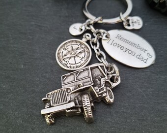 Keychain Offroad Remember I Love you DAD Cap and initial - Wrangler -Off Road Lovers - 4x4 Offroad Motivation Gift · Dad Gift · Dad Keychain