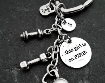 GYM Custom Keychain FITNESS Girl Gym Gifts · Workout Gifts · Power Girl · Fitness Gifts · Name Gift ·BFF Gift· Custom Gifts · Wod & Fit