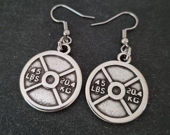 Gym Earrings Weight Plate Kettlebell Gym Earrings - lightweight earrings - handmade earrings · Fitness Gifts · gift for women ·Wod & Fit