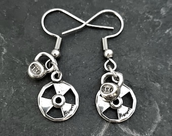 GYM EARRINGS SMALL Two Weights · Girl Earrings · Girlfriend gift · bff gifts · Mom Gift · Fitness Gift · Gym Gifts · Sister Gifts· Wod & Fit