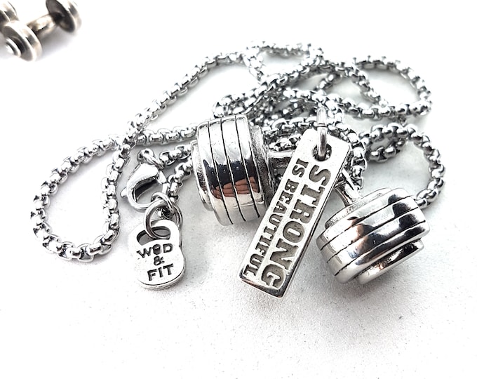 Gym Necklace Bent Barbell Workout Gifts· Custom Gift · Gym Gifts · Boyfriend Gift · Custom Necklace · Bodybuilding Necklace · Wod & Fit