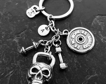 Gym Keychain SKULL Workout Gifts FATAL 40 · Bodybuilding Gift · Fitness · Skulls· Gym Gifts · Weight lifting· Fitness gifts Coach ·Wod & Fit