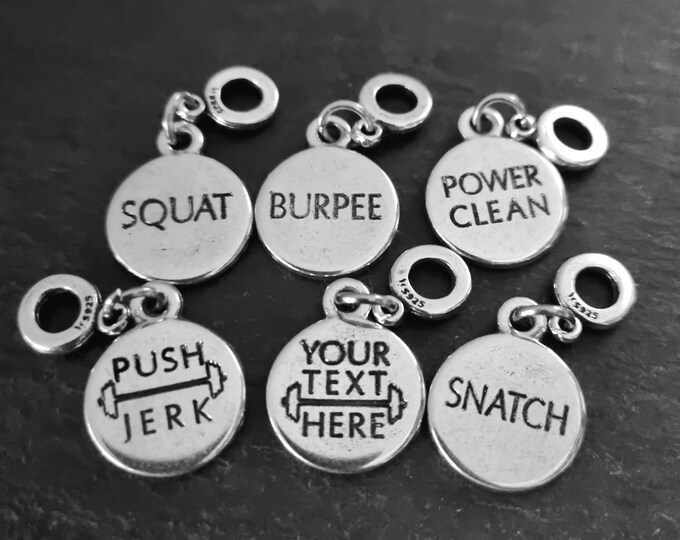 Pendant for Bracelet/Necklace Personalized gift Charms Pendent · Custom Pendant · Gym Gifts · Fitness Gifts · Weightlifting Gift · Wod & Fit