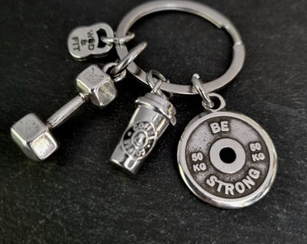 Gym Keyring Coffee Dumbbell Motivation · Best friends gifts · Gym Gift · Coach Gift · Crosstraining · thank you gift · Mom Gift · Wod & Fit