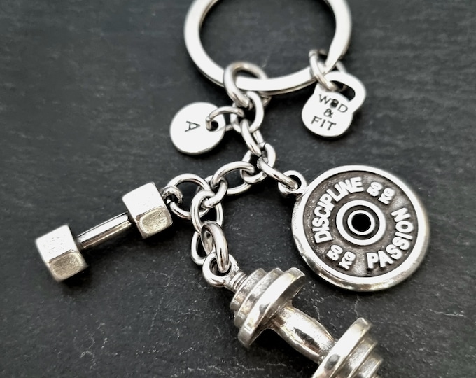 Gym Keychain BIG Barbell Workout Gift · Fitness gifts · Weight Lifting · Boyfriend Gift · Coach Gift · Gift for Dad · bff Gift · Wod & Fit