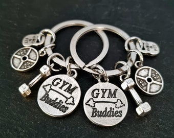 Gym Couples Keychain GYM Buddies Custom Gift · BFF Gift· Motivation Gift · Gym Gifts· Crosstraining · Bodybuilding · Fitness Gift ·Wod & Fit