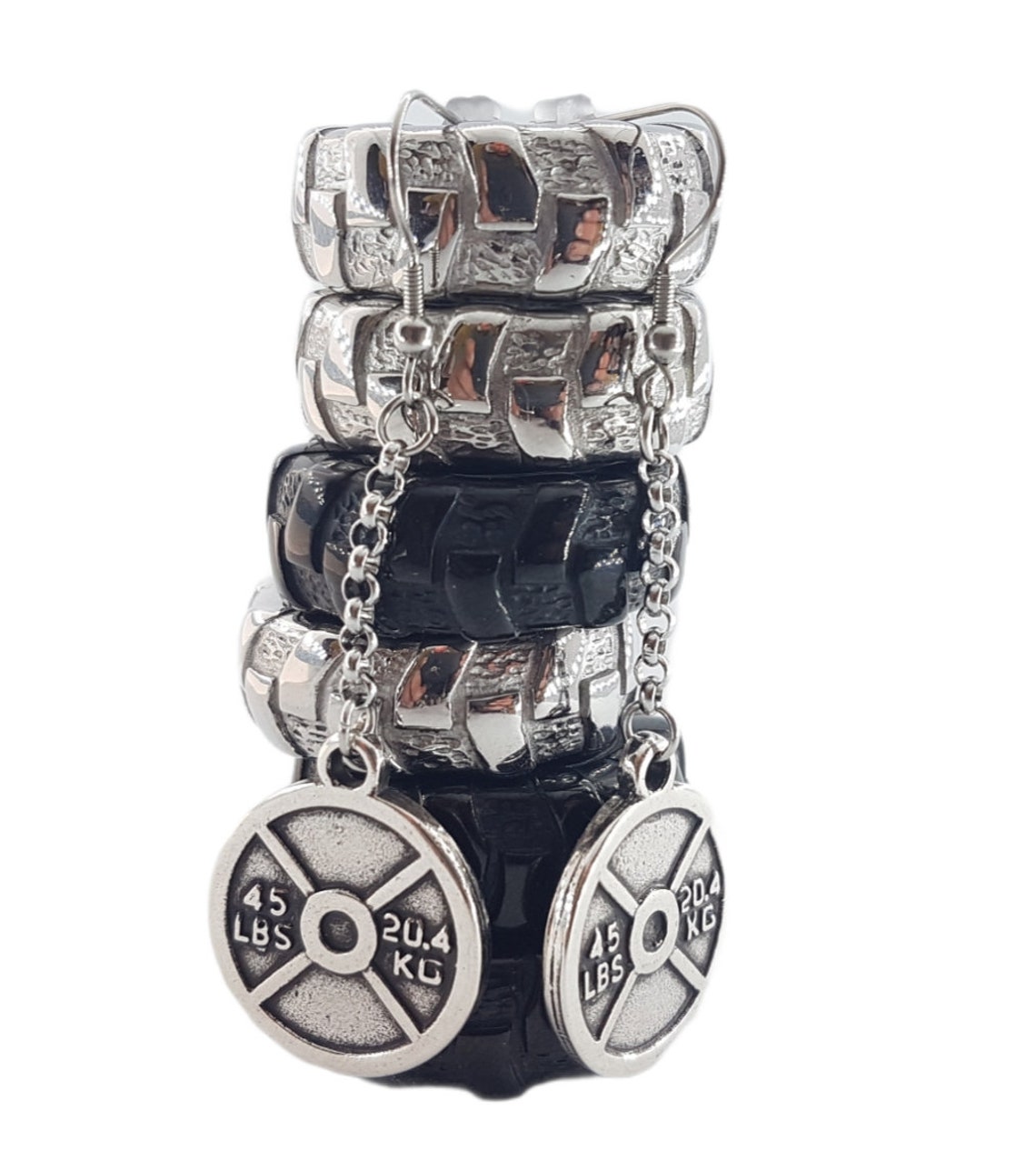 Pendientes Snatch Workout.Chain y Weight Etsy España