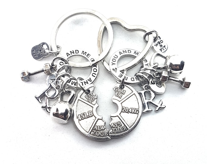 Couple Gym Keyring You and Me Weight Plate Always Together · Custom Gift · Gym Gifts · Custom Boyfriend Gift · Fitness Gift · Wod & Fit