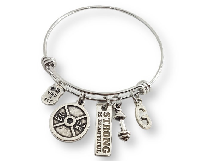 Personalized Women Bracelet · Gift for her · Girlfriend gift · Gym Gift · Name BRacelet · Personalised Gift · Mom Gift · Fitness WOD & FIT