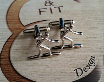 Surfer Cufflinks · Surf Lovers · BFF gift · Dad Gift · Sport gift · gift groom · Surf Gift · Surfer jewelry ·  Surfer Gifts · Wod & Fit