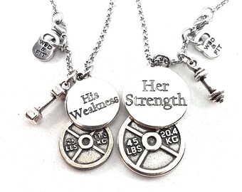 Couples Necklaces Gym Gift · Custom Gift Weight Plate 25lbs/45lbs · Couple gifts · Mr and Mrs · Name Necklaces · Fitness Gift · Wod & Fit