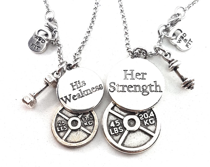 Couples Necklaces Gym Gift · Custom Gift Weight Plate 25lbs/45lbs · Couple gifts · Mr and Mrs · Name Necklaces · Fitness Gift · Wod & Fit