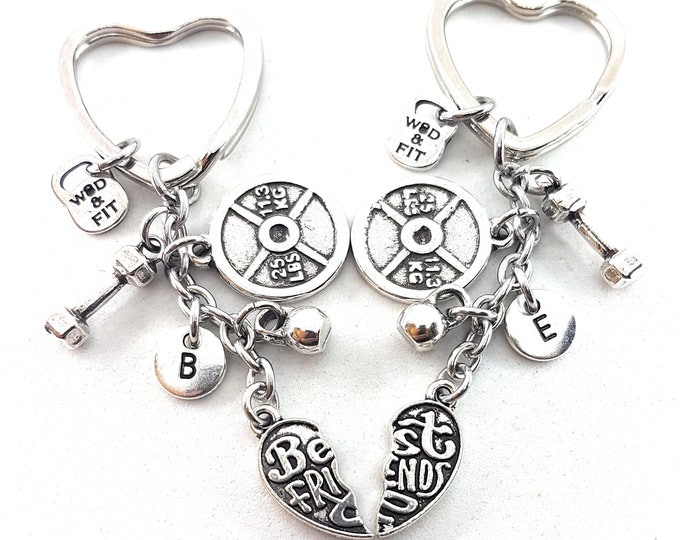 Gym Couple Keychain Best Friends · Gym Gift · Fitness Gift · Best friends gifts · Fitness gift · BFF gift · Girlfriend gift · Wod & Fit