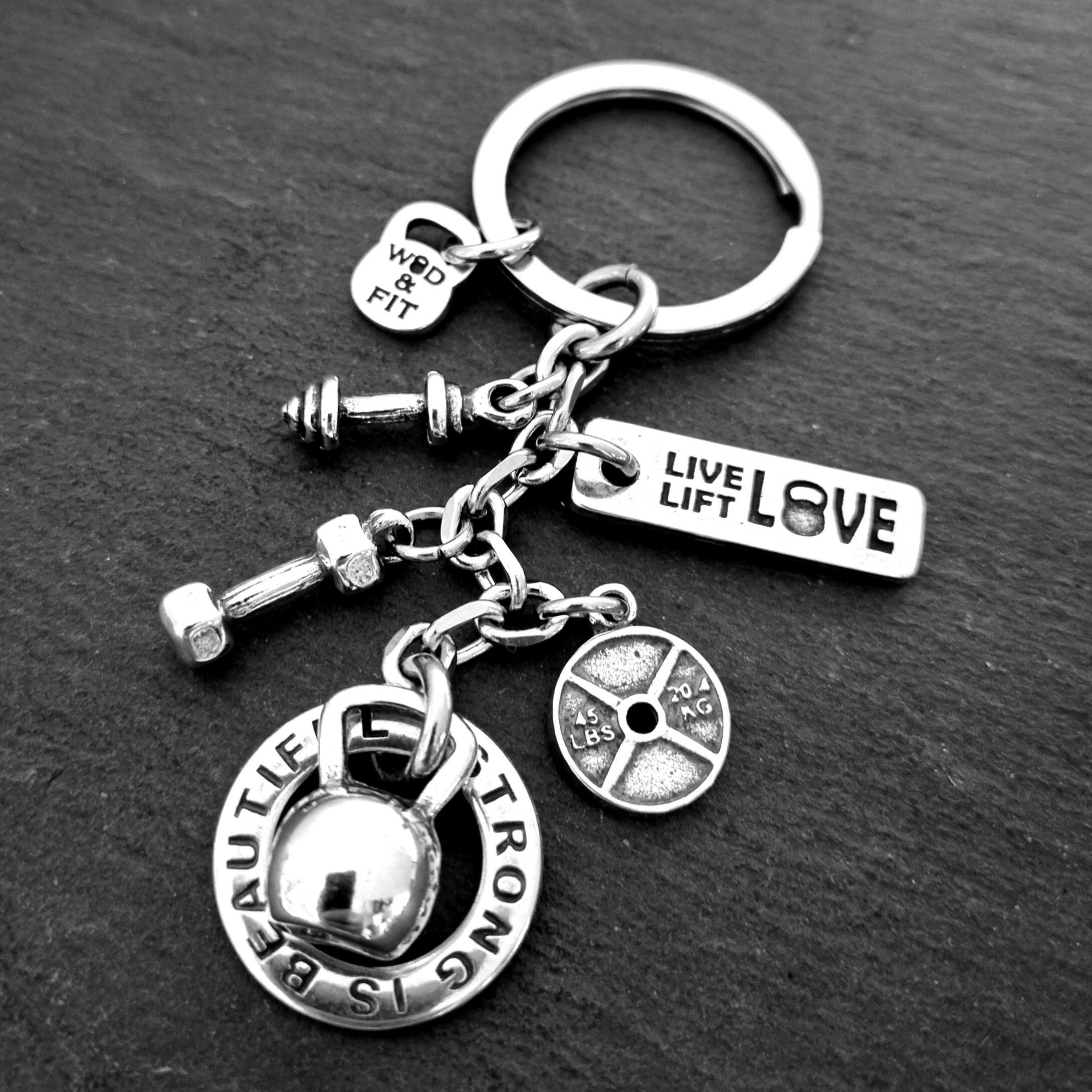 Workout Gift Keychain Fitness Gift Key Rings Bodybuilder Gifts