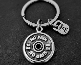 Gym Keychain Motivation Weigth Plate GWorkout Gift -Gym Gifts - Joyas Fitness - Bodybuilding Gifts- weightlifting · Sport Gift· Wod & Fit