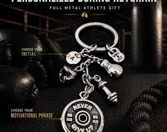 Motivational Boxing Glove Keychain - Personalized Boxing Coach Gift - MMA and UFC Lover · Custom Gift for Boxing Coach · GYM ·  Wod & Fit