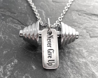 Gym Custom Necklace Power weight lifting · Best Coach Gift · Boyfriend Gift · Personalized Necklace · Bff Gifts · Name Necklace · Wod & Fit