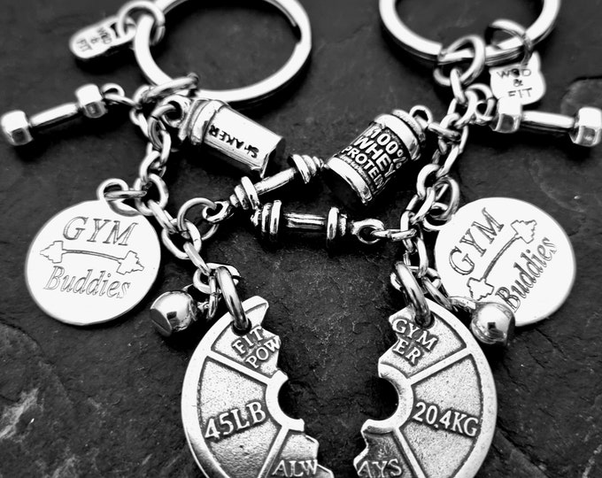Gym Gift Couples Gym Buddies Keichains Weight Plate Always Together · Custom Gift · Bodybuilding Gift · Gym Gifts · Fitness Gifts· Wod & Fit
