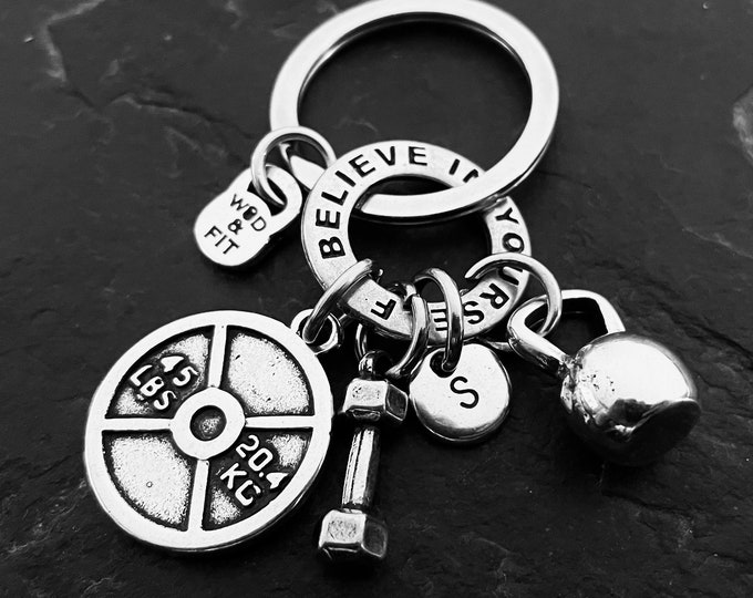 Gym Keyring Weight Collin Workout Gift Weight plate 45lbs Kettlebell - Motivational - Weightlifting - Bodybuilding - Fitness Gifts-Wod & Fit
