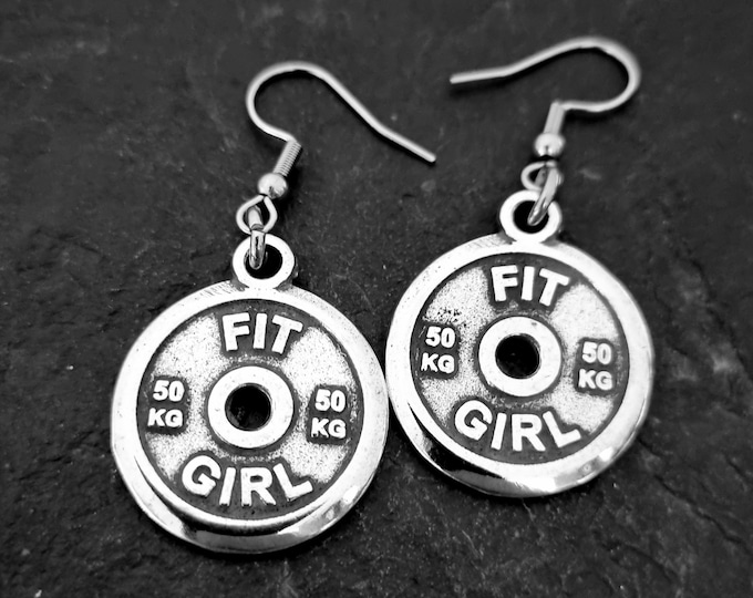 Fitness Earrings Motivation Weight Plate · Gym Gift · Powerlifting · Fitness Girl · Weight Lifting · Crossfit Gifts · BFF Gift · Wod & Fit
