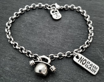 Gym Bracelet Kettlebell Bent Barbell Motivation- Gym gifts - Fitness Bracelet -Gifts for friends ·Personal Trainer · GYM Bracelet· Wod & Fit