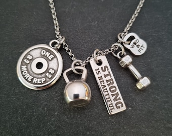 Gym Custom Necklace Kettlebell · Personalized Gift · BFF Gifts · Girlfriend Gift · Custom Gift · Name Necklace · Gym Gift · Coach ·Wod & Fit