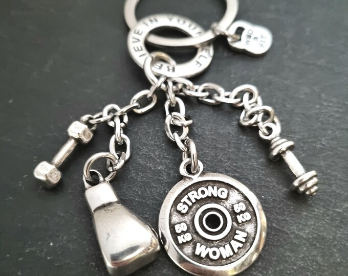 Custom Keyring Boxing Ring Motivation Weight Plate· Boxing Gloves · Personalised gift - Boxing Gifts- UFC Gift · Gym ·Fuck Cancer ·Wod & Fit