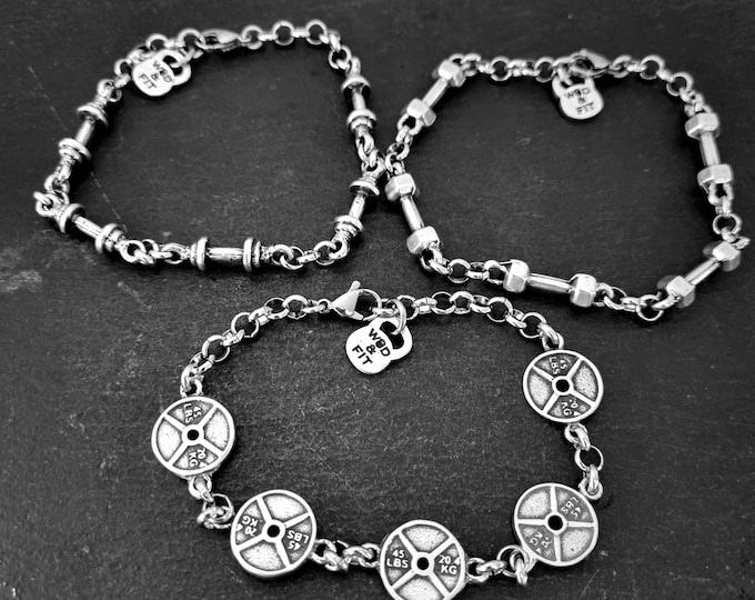 Gym Bracelet 5 Weight Workout Gifts · Bodybuilding  Bracelet · Fitness Bracelet · Gym Jewels · Gym Gifts · Sport gift · Sport gift Wod & Fit