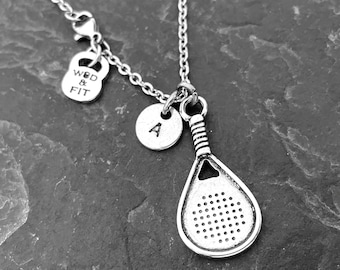 Necklace Padel Tennis Initial.Gift for Padel Lovers - Paddel Tennis gift - Gift for Paddel - Gift for Paddel Player - Paddle Gift -Wod & Fit