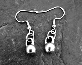 Gym Earrings Kettlebell - Fitness gifts · Kettlebell Earrings · fitness jewelry · Gym Gift · Handmade Earrings· Girlfriend Gift · Wod & Fit
